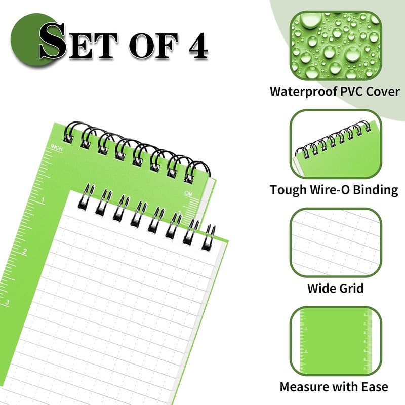 Coidea Waterproof Notebook, 4 Pack Top-Spiral Pocket Notepad, 3" x 5" Weatherproof NotePad, All Weather Police Pocket Notebook Little Memo Steno Note Pads for Outdoor Office School Recording, Mixcolor - Image 5